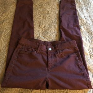 Top shop maroon jeans!